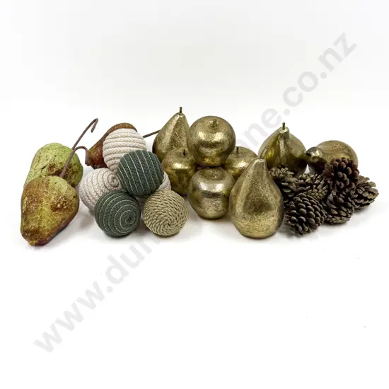 Collection of Fake Fruit and Baubles