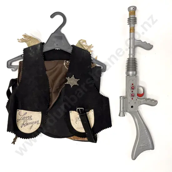Vintage Lone Ranger Cowboy Vest and Chaps with Atomic Space Rifle