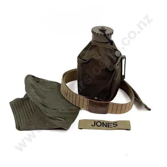 Military Thermos 1975 Cap and Webbing Belt