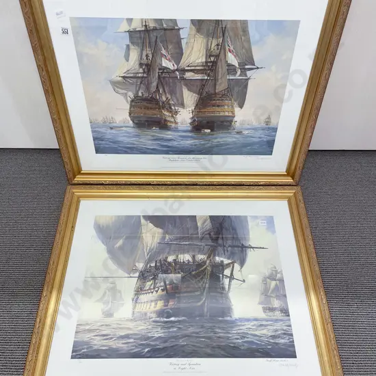 Pair of Geoff Hunt Reproduction Prints - "Nelson Ships"