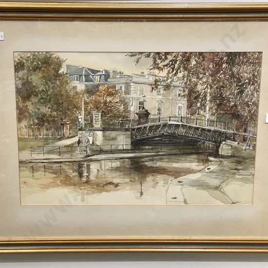 Alex Prevarse - Riverside Scene - W/C