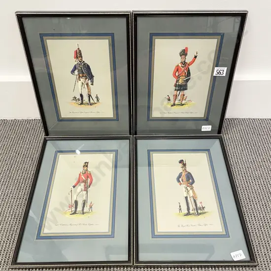 Four Historical Military Uniform Prints