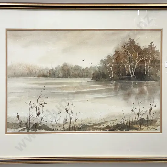 Indistinctly Signed - Lake Scene - W/C