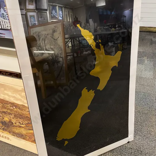 Gold Foil Print Map of NZ