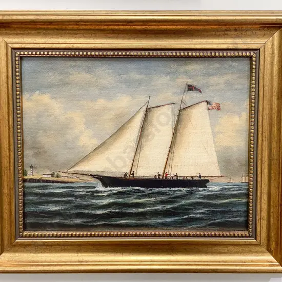 Unknown Artist - Nautical Scene - print on canvas board