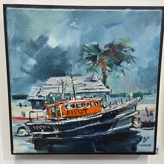 Signed Michener - Pilot - oil on canvas