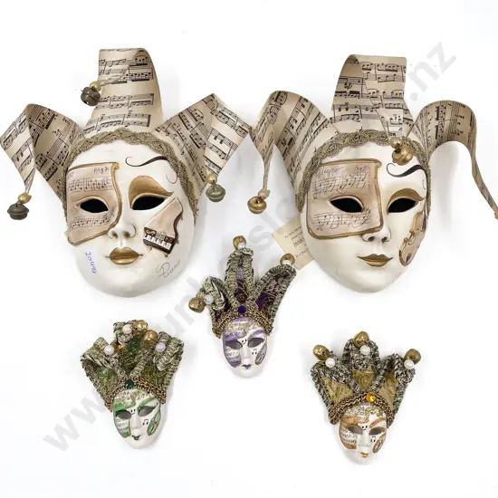 Five Assorted Decorative Italian Masks