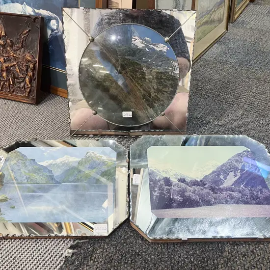 Three Assorted Vintage Mirrored Prints