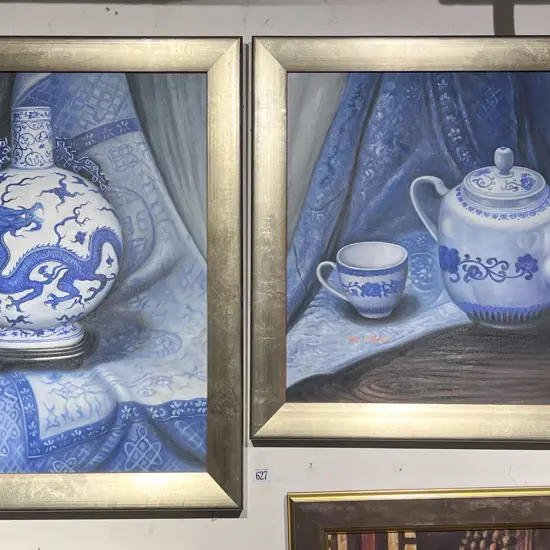 Ho Chun - Pair of Still Lifes - Acrylic on Board