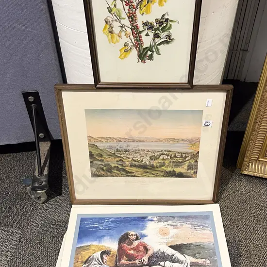 Botanical Watercolour together with Historical Print