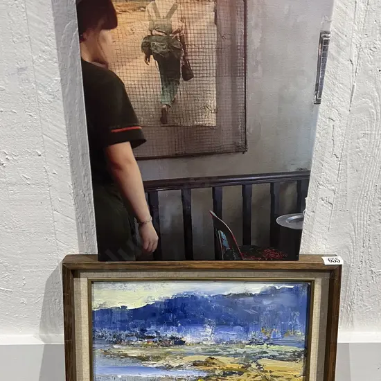 Cherie McLauchlan - "Hutt River Number One" - Oil on Board together with Other