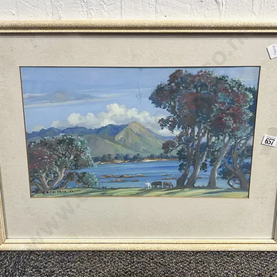 K. Airini Vane - "Pohutakawa" - Gouache