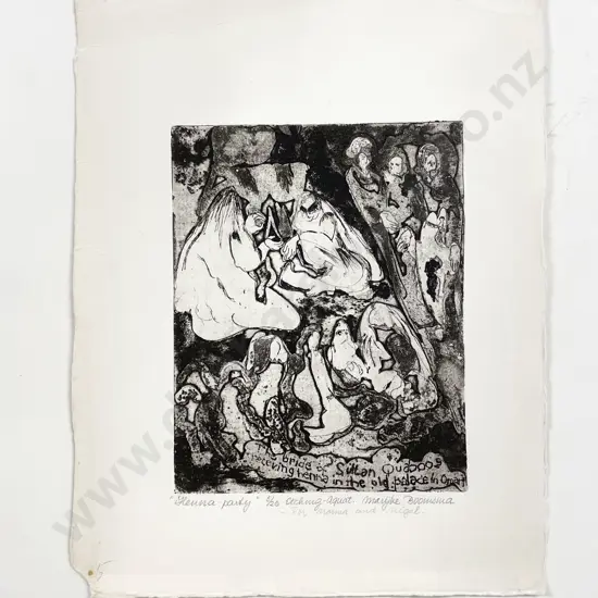 Indistinctly Signed "Henna Party" Ltd Ed Etching 5/25 (unframed)