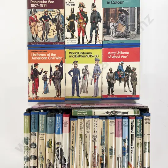 Box of Assorted Military Uniform Volumes