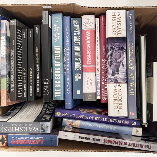 Box of Assorted Military Reference Volumes