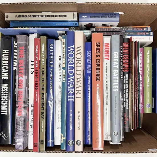 Box of Assorted Military Reference Volumes