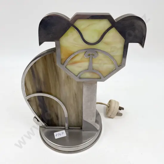 Art Deco Chrome and Onyx Lamp