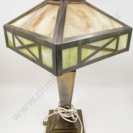 Art Deco Brass and Onyx Table Lamp