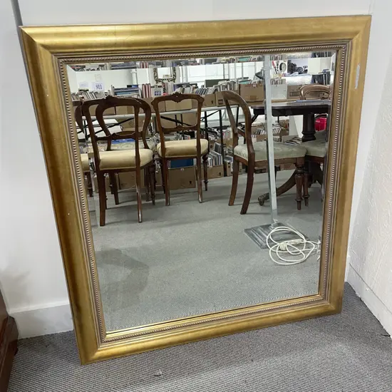 Large Modern Gilt Framed Wall Mirror