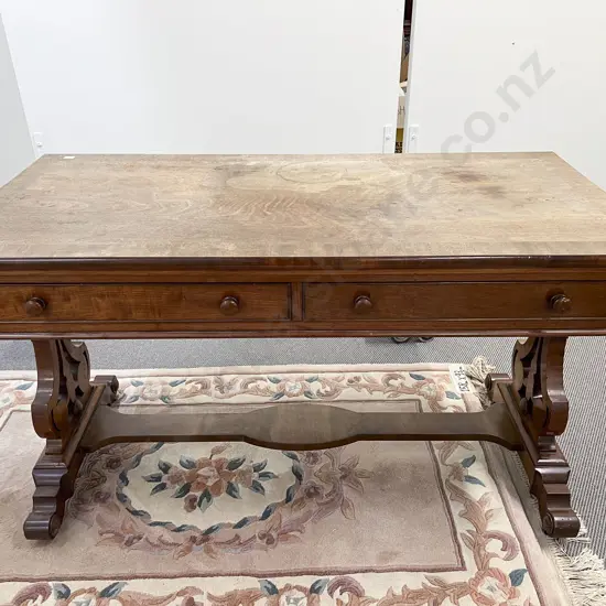 Victorian Mahogany Two Drawer Hall Table
