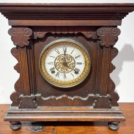 Victorian Wooden Mantel Clock
