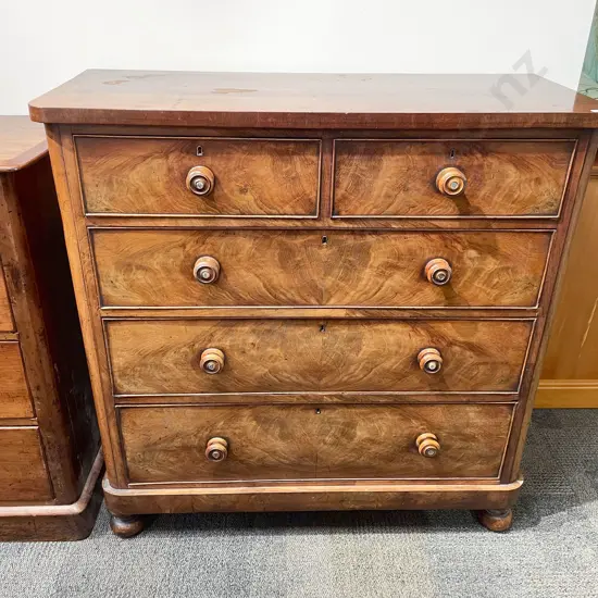 Victorian Mahogany Five Drawer Chest