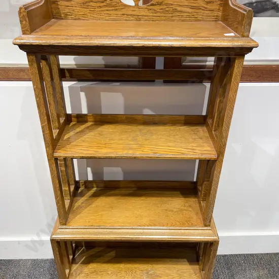 Edwardian Oak Open Bookcase