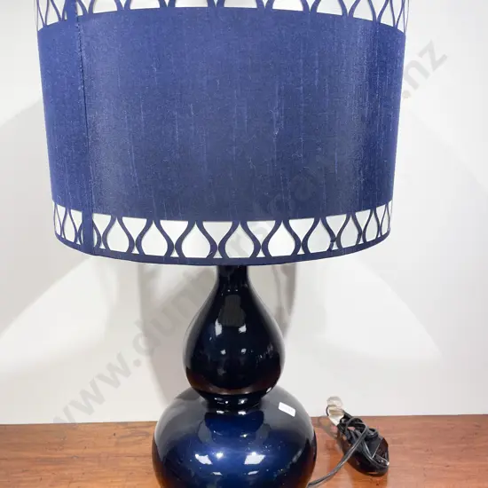 Modern Blue Ceramic Table Lamp & Shade