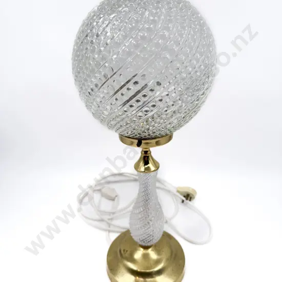 Brass & Moulded Glass Table Lamp