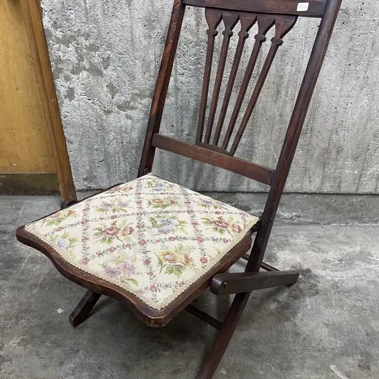 Edwardian Stained Beech Folding Chair