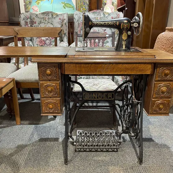 Singer Sewing Machine on Treadle Base