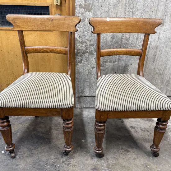 Pair of Victorian Oak Side Chairs