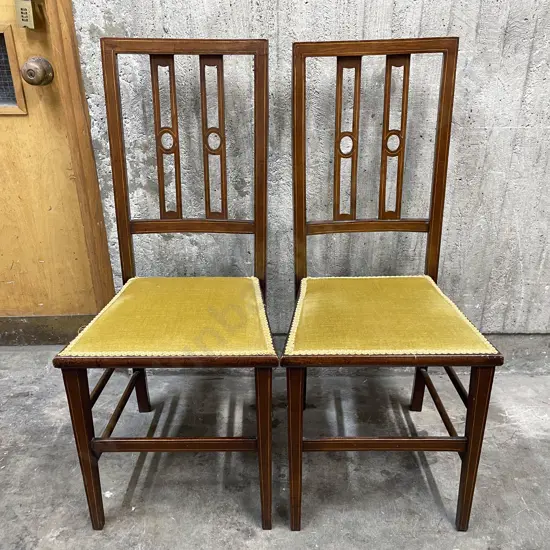 Pair of Edwardian Inlaid Side Chairs