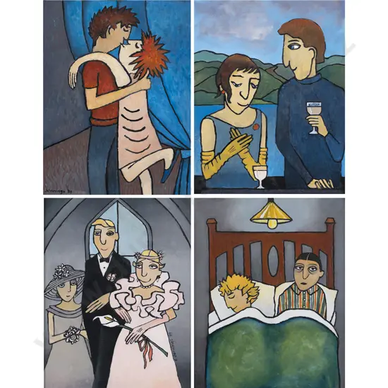 Claire Jennings - Set of Four Original Oil Paintings