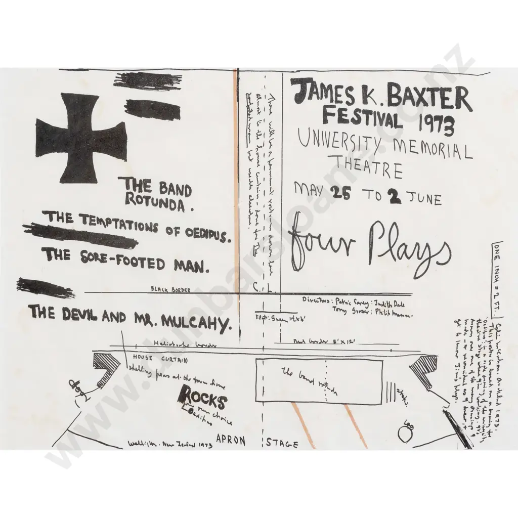 Colin McCahon - James K. Baxter Festival 1973 Image 1++