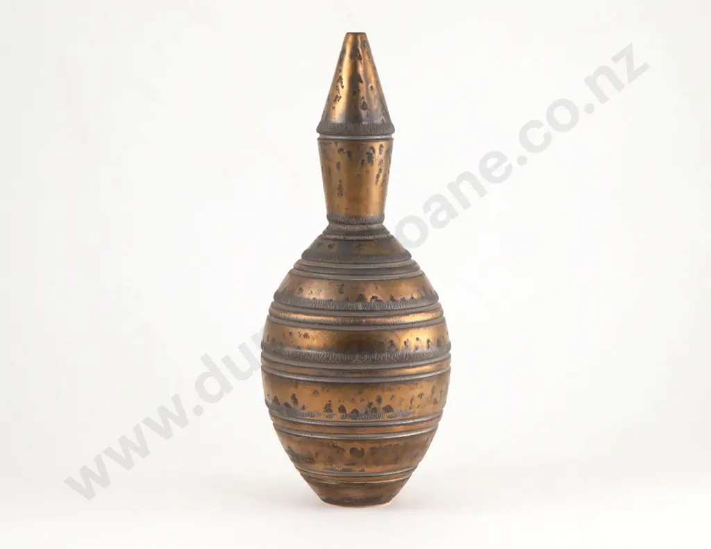 John Parker Grooved Bronze Bottle Vase Image 1++