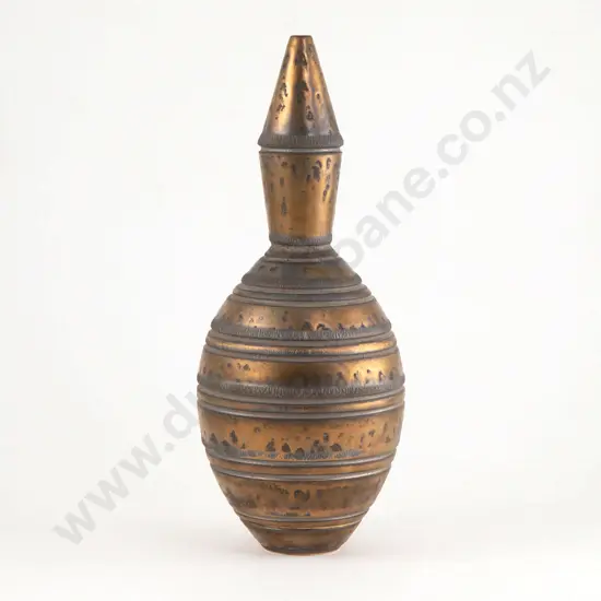 John Parker Grooved Bronze Bottle Vase
