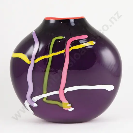 Garry Nash Flattened Ovoid Glass Vase