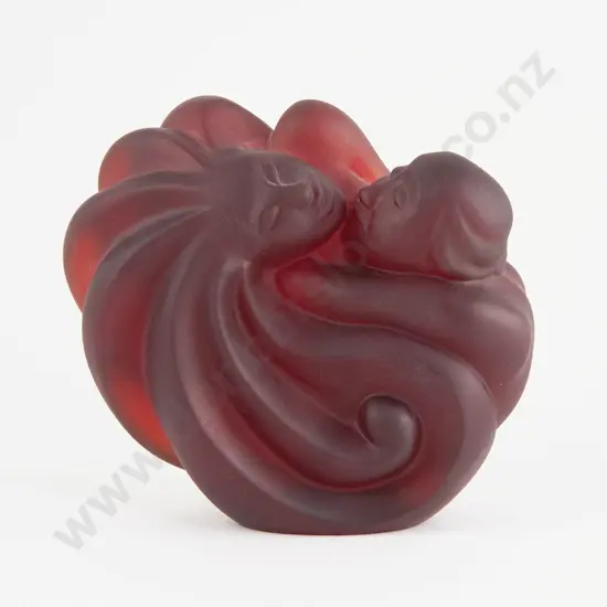 Nora Shayeb Cast Glass Figural 'Passion' Sculpture