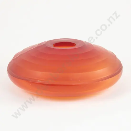 Mark Rolinson Carved Glass Disc Vase