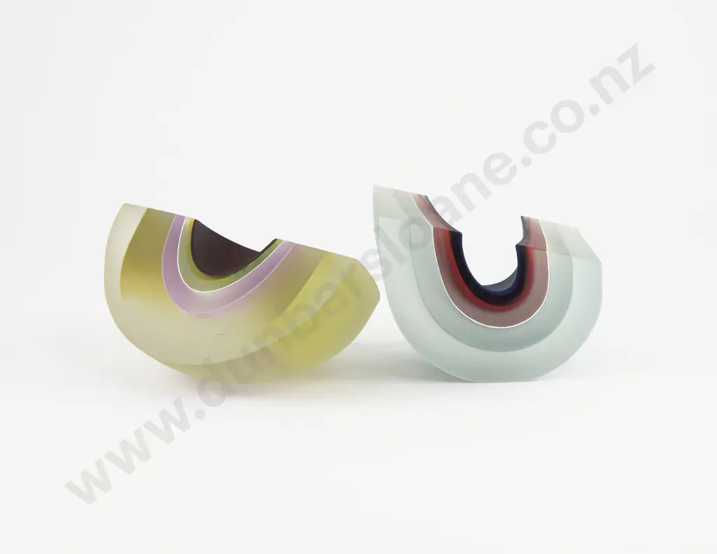 Two Dominic Burrell 'Podette' Glass Forms Image 1++