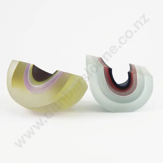 Two Dominic Burrell 'Podette' Glass Forms