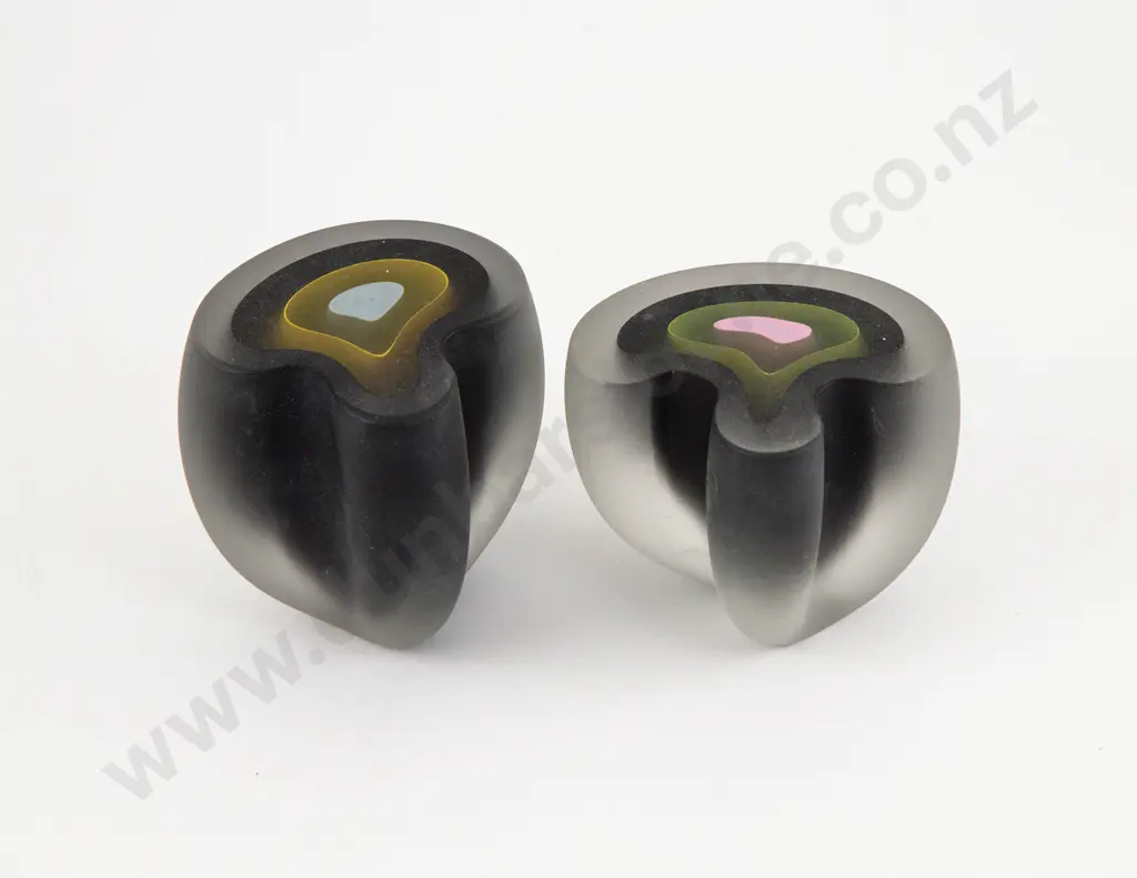 Two Dominic Burrell 'Podette' Glass Forms Image 1++