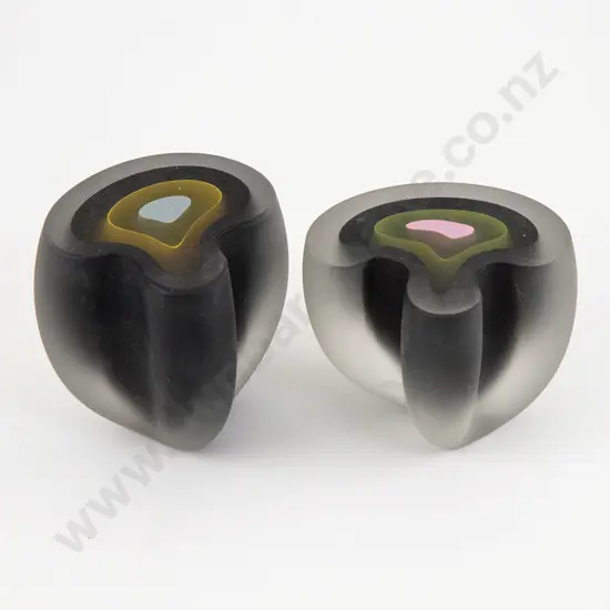 Two Dominic Burrell 'Podette' Glass Forms