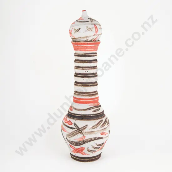 Anneke Borren Kauri Bark Series Sphere Lidded Vase