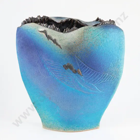 Large Margaret Mouat-Carver Flattened Tapering Form Vase