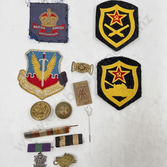 WWII Mixed British Russian and American Cloth Patched and Buttons