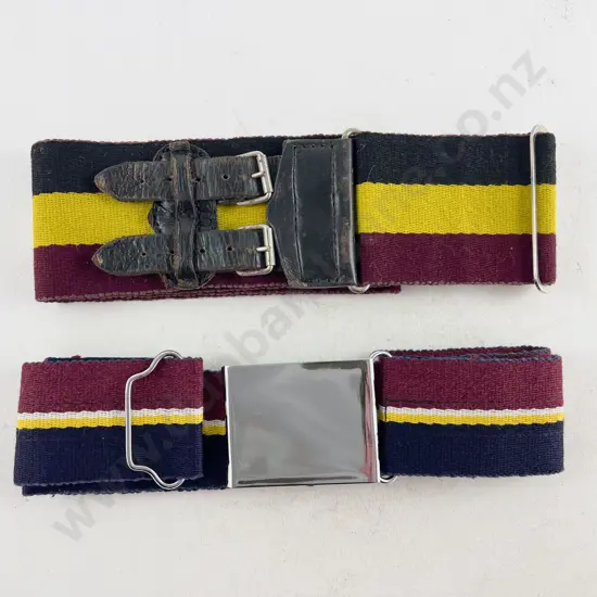 NZ Army Pay Corps Stable Belt and Waikato Regiment/Wellington East Coast Squadron RNZAC Belt