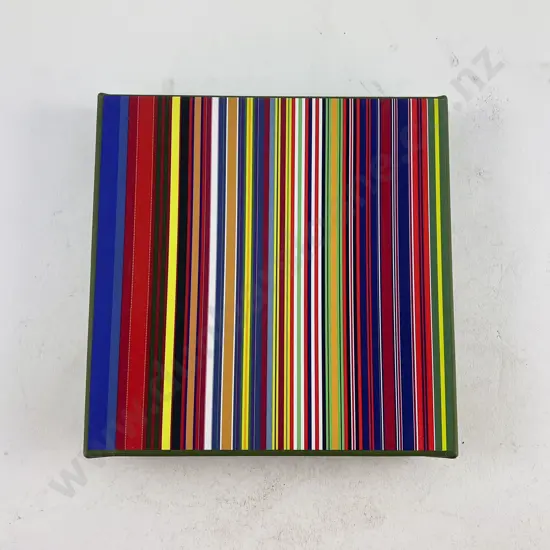 Acrylic on Cabvas Ribbons of Medals Awarded to Churchill entitled 'Churchill' by D Morris