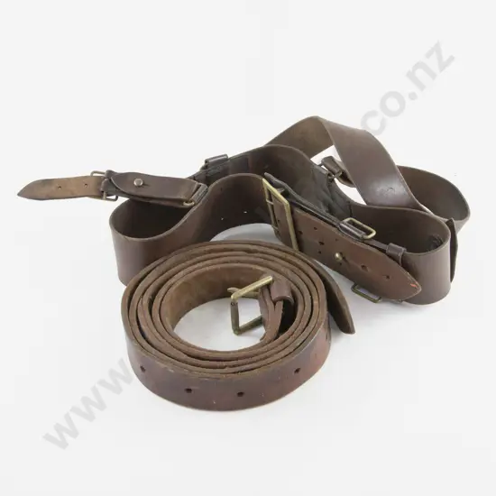 WW1 1915 Leather Equipment Belt and Strap